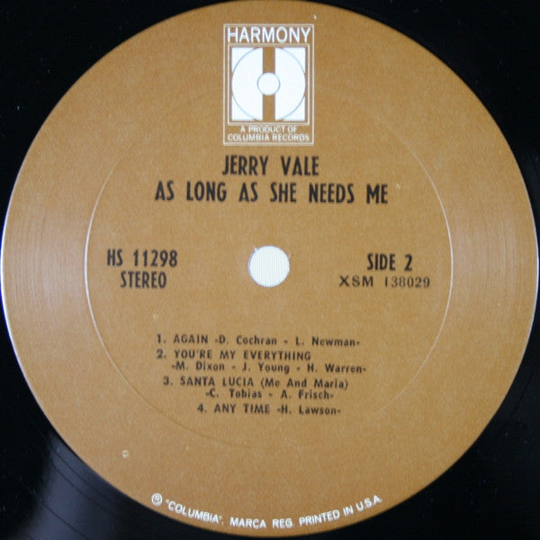 Jerry Vale - As Long As She Needs Me