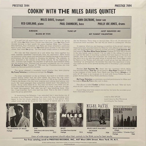 Cookin' With The Miles Davis Quintet - secondary