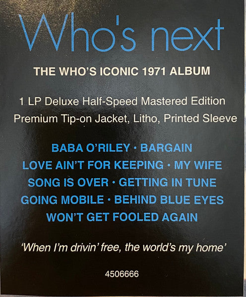Who's Next - secondary