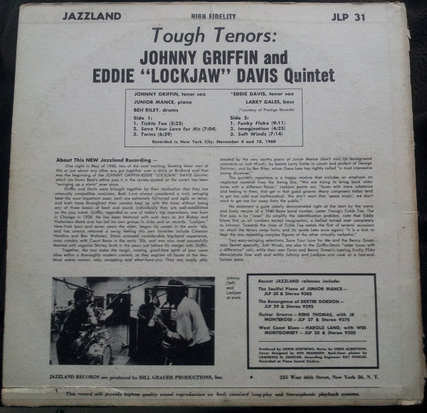 The Eddie Davis-Johnny Griffin Quintet - Tough Tenors