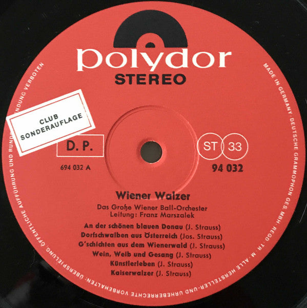 Das Große Wiener Ballorchester, Franz Marszalek - Wiener Walzer
