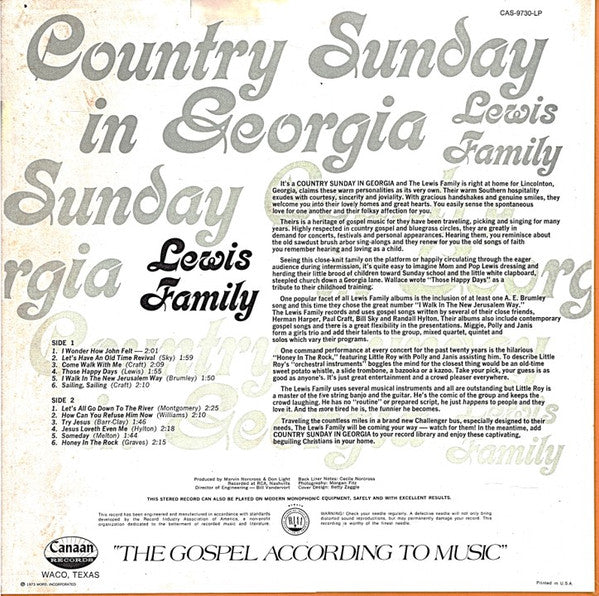 The Lewis Family - Country Sunday In Georgia