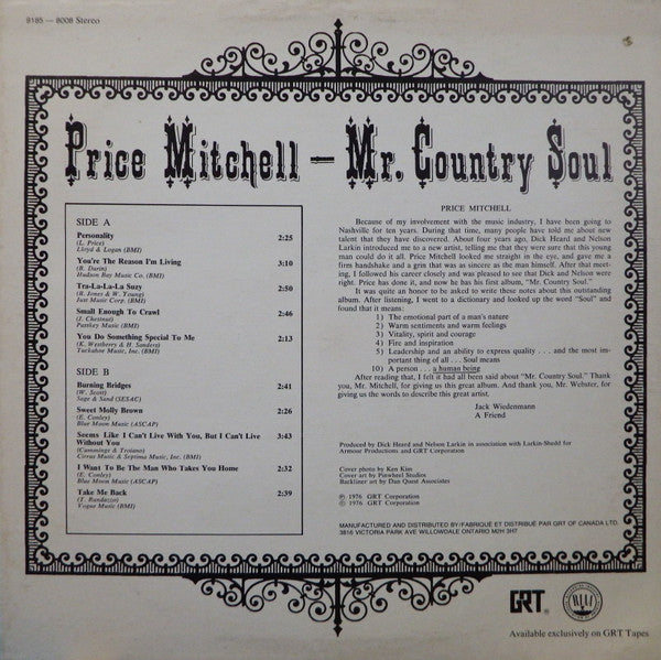 Price Mitchell - Mr. Country Soul