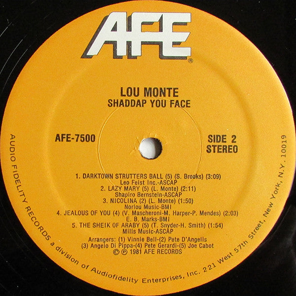 Lou Monte - Shaddap You Face