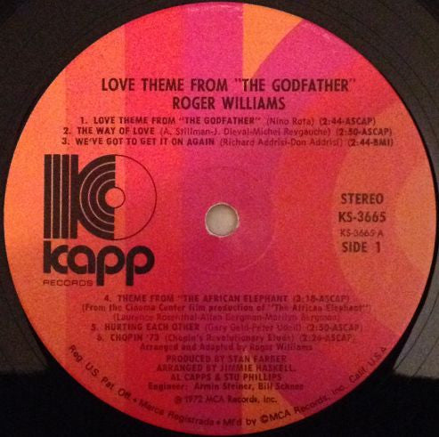 Roger Williams (2) - Love Theme From "The Godfather"