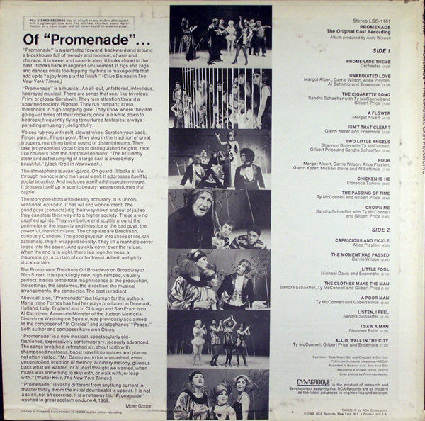 Maria Irene Fornes, Al Carmines - Promenade (The Original Cast Recording)