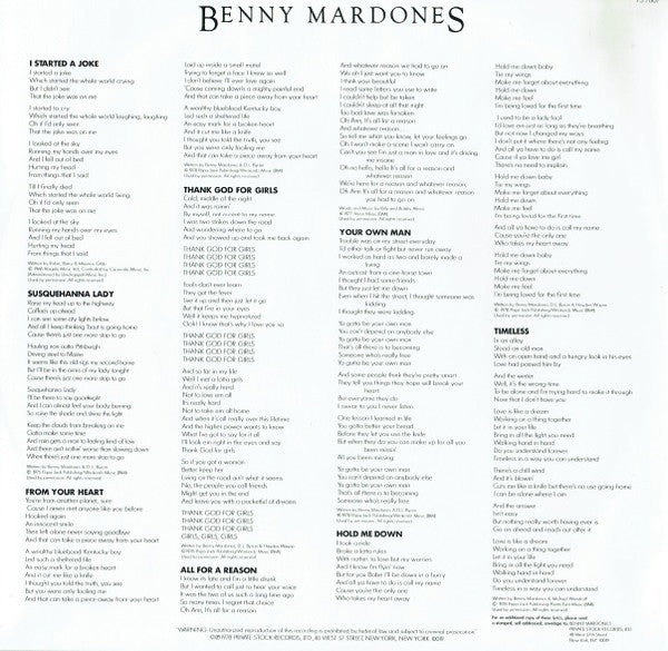 Benny Mardones - Thank God For Girls