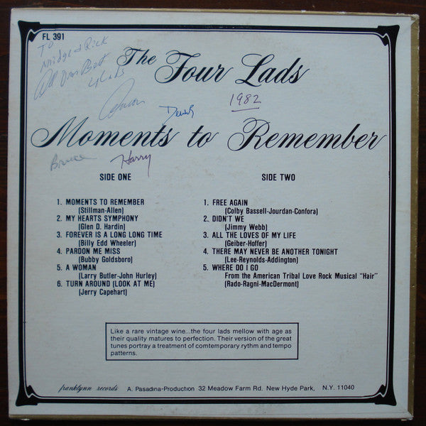 The Four Lads - Moments To Remember