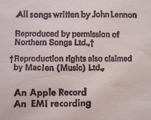 John Lennon, The Plastic Ono Band - John Lennon / Plastic Ono Band