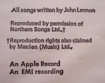 John Lennon, The Plastic Ono Band - John Lennon / Plastic Ono Band
