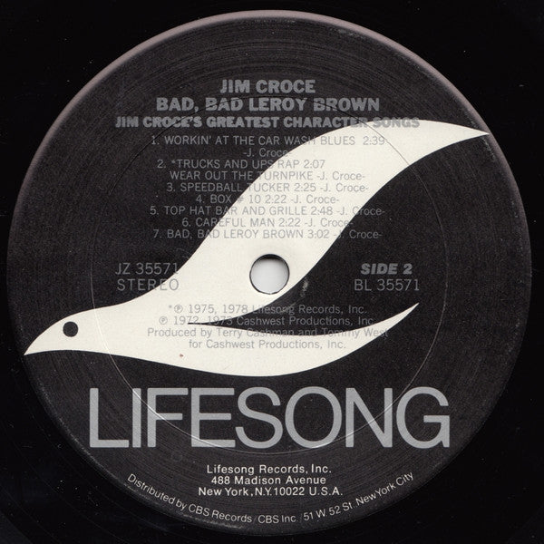 Jim Croce - Bad, Bad Leroy Brown / Jim Croce's Greatest Character Songs