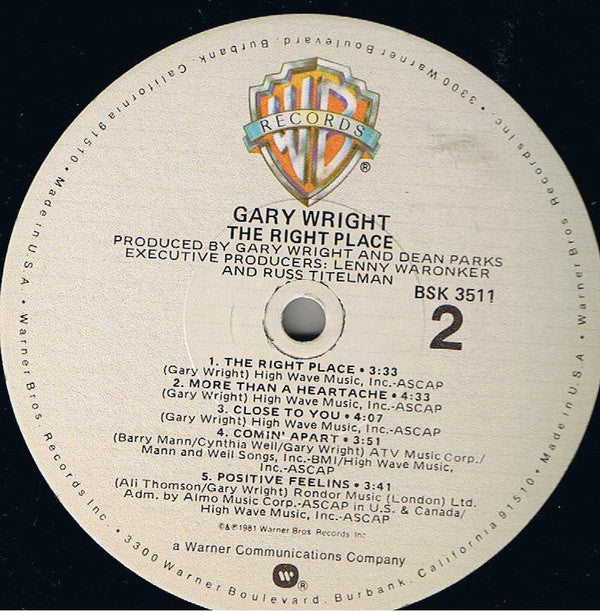 Gary Wright - The Right Place