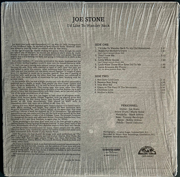 Joe Stone - I’d Like To Wander Back