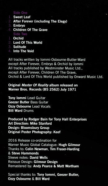 Master Of Reality - secondary