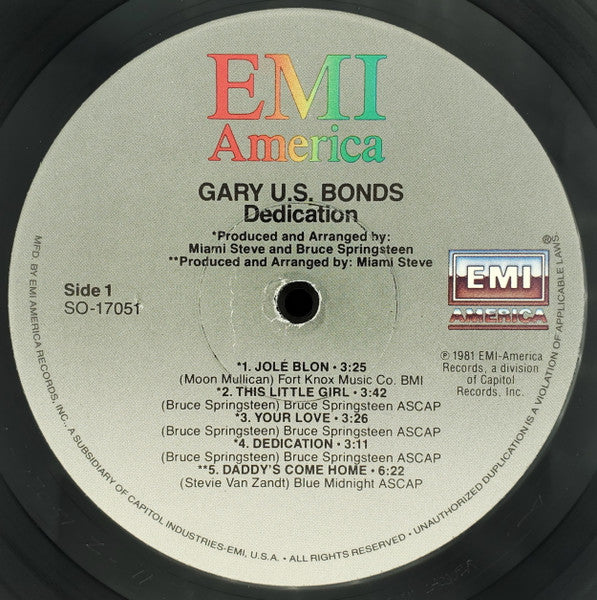 Gary U.S. Bonds - Dedication