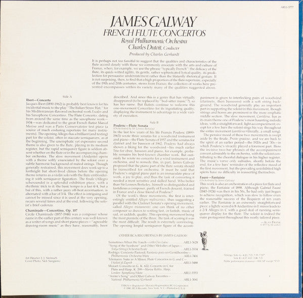 James Galway, Royal Philharmonic Orchestra, Charles Dutoit, Jacques Ibert, Francis Poulenc, Cécile Chaminade, Gabriel Fauré - French Flute Concertos