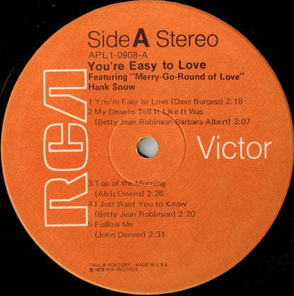 Hank Snow - You're Easy To Love
