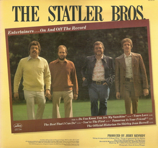 The Statler Brothers - Entertainers...On And Off The Record