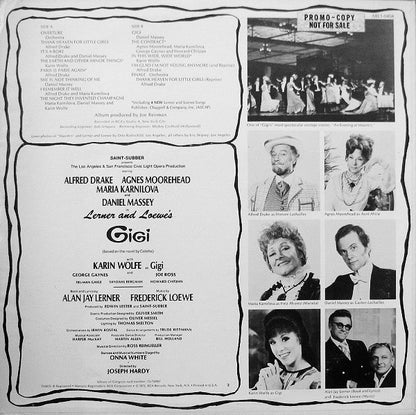 Lerner & Loewe, Alfred Drake, Agnes Moorehead, Maria Karnilova, Daniel Massey, Karin Wolfe - Gigi ... The Original Broadway Cast Recording
