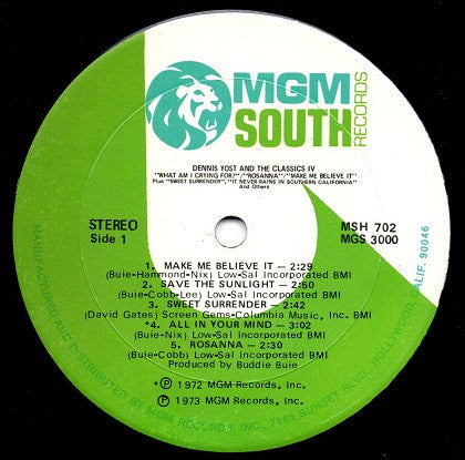 Dennis Yost, The Classics IV - What Am I Crying For?