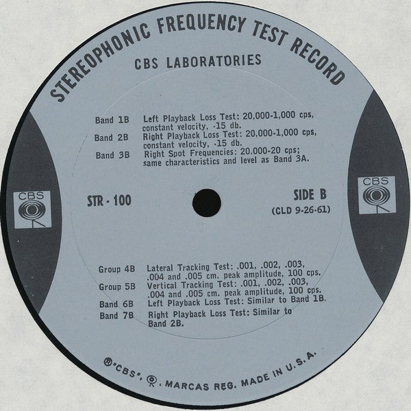 CBS Laboratories - Stereophonic Frequency Test Record (Issue 1)