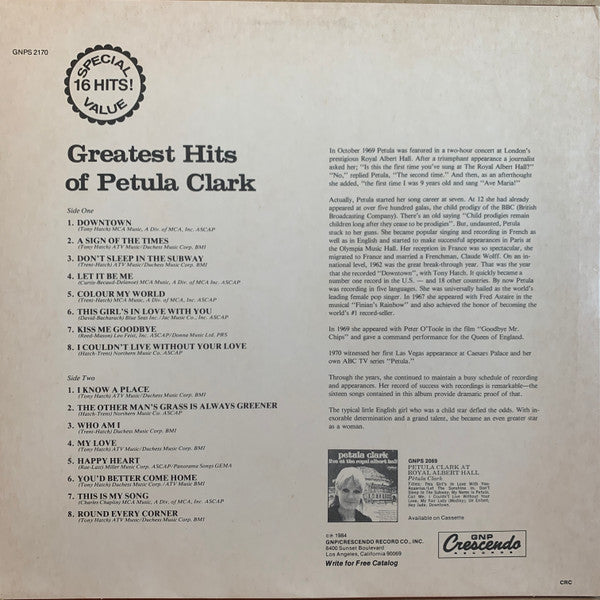 Greatest Hits Of Petula Clark - secondary