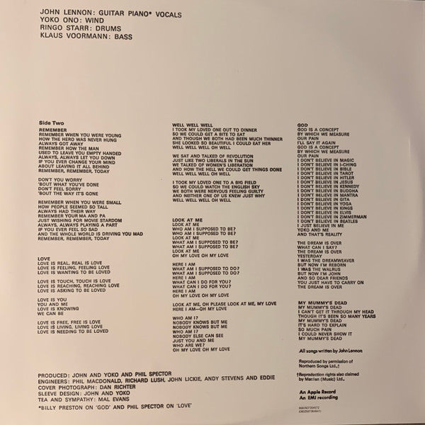 John Lennon / Plastic Ono Band - secondary