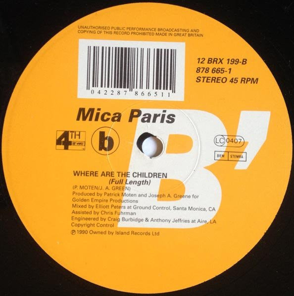 12": Mica Paris - South Of The River