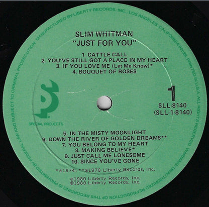 Slim Whitman - Just For You