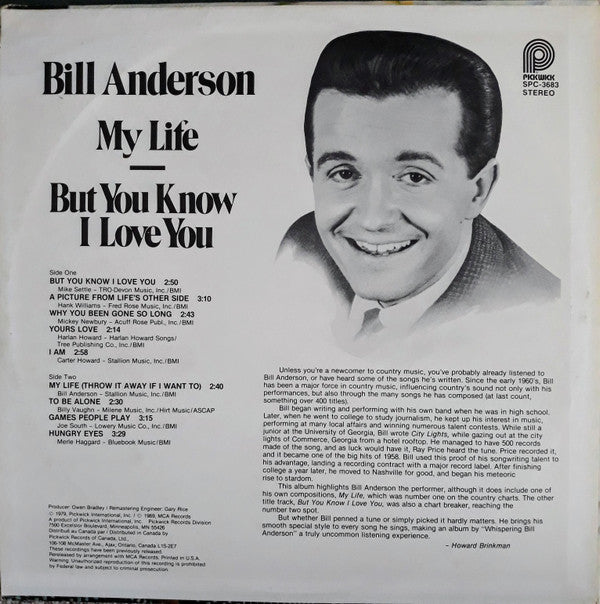 Bill Anderson - My Life/But You Know I Love You