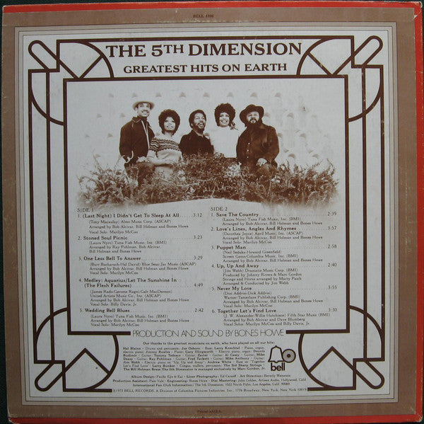 The Fifth Dimension - The Greatest Hits On Earth