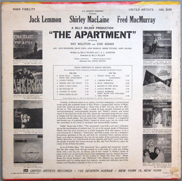 Music From The Motion Picture "The Apartment" - secondary