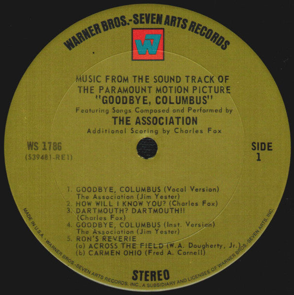 Music From The Sound Track Of The Paramount Motion Picture "Goodbye, Columbus" - secondary