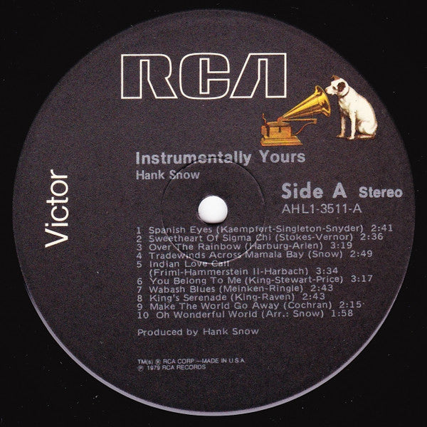 Instrumentally Yours, Hank Snow - secondary