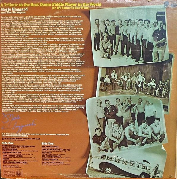 Merle Haggard - A Tribute To The Best Damn Fiddle Player In The World: Or, My Salute To Bob Wills