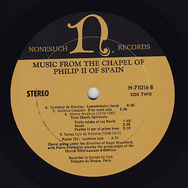 Various - Music From The Chapel Of Philip II Of Spain