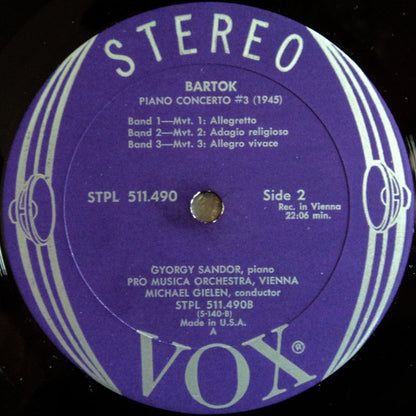 Béla Bartók, György Sándor, Vienna Pro Musica Orchestra, Michael Gielen - Piano Concertos Nos 2 & 3