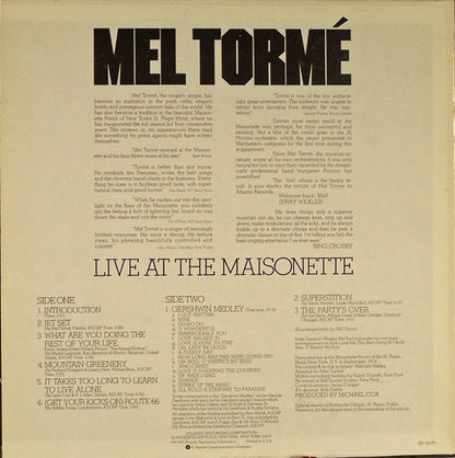 Mel Tormé, Al Porcino Big Band - Live At The Maisonette