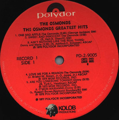 The Osmonds Greatest Hits - secondary
