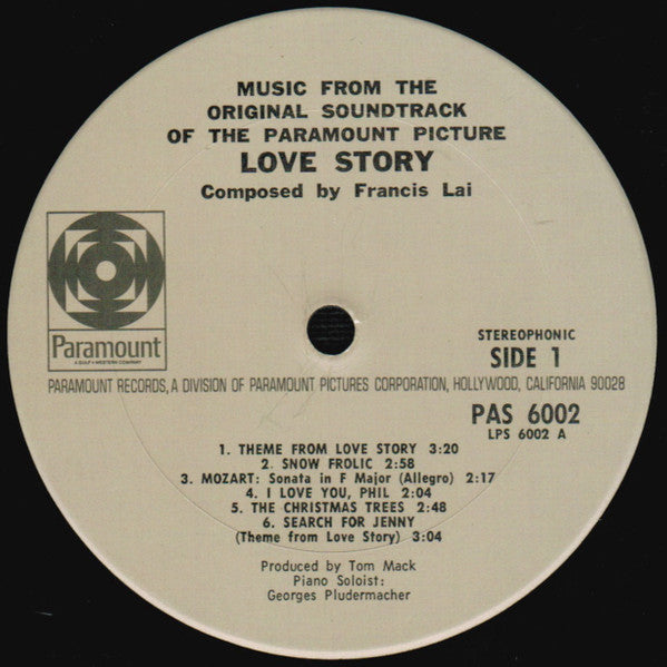 Love Story (Music From The Original Soundtrack Of The Paramount Picture) - secondary