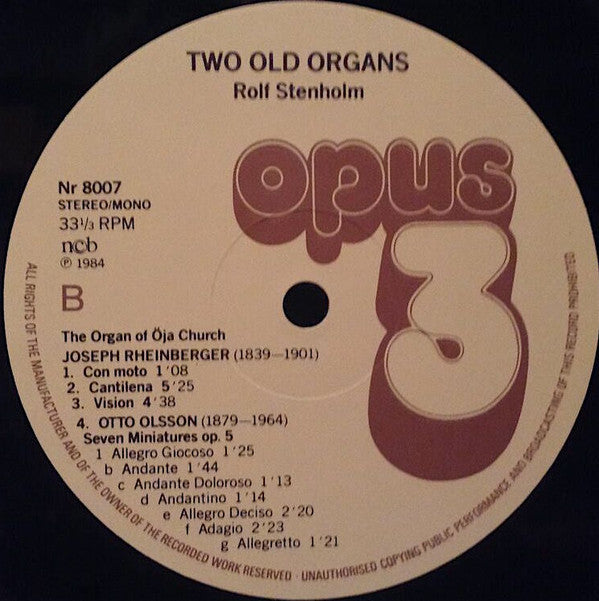 Rolf Stenholm - Two Old Organs