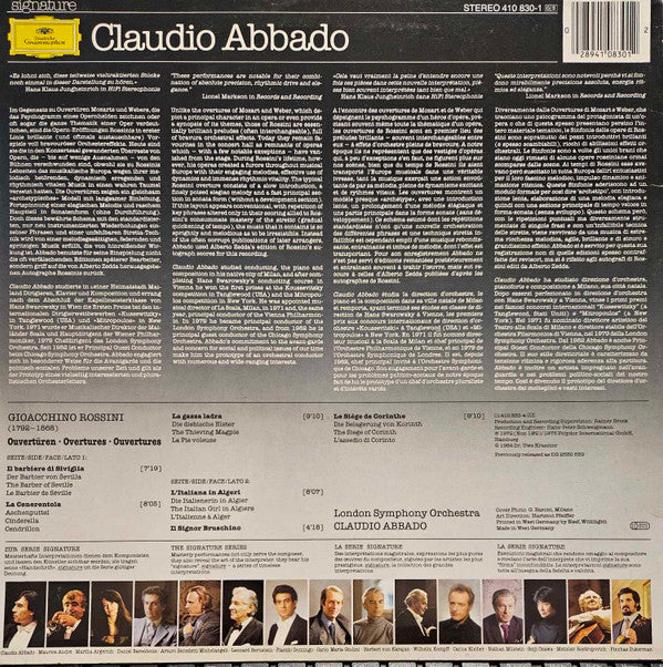 Claudio Abbado, Gioacchino Rossini, London Symphony Orchestra - Ouvertüren = Overtures