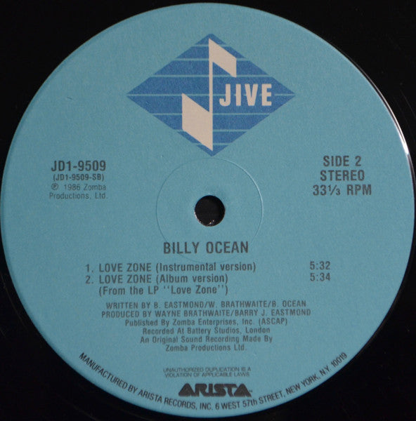 12": Billy Ocean - Love Zone - Extended Version