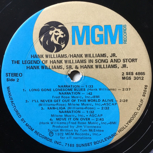 The Legend Of Hank Williams In Song And Story - secondary