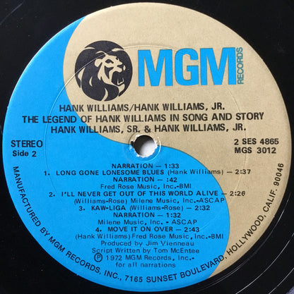 The Legend Of Hank Williams In Song And Story - secondary