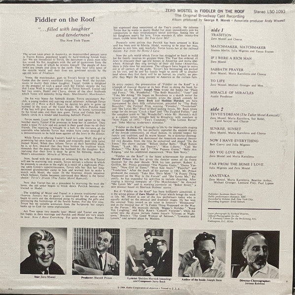 Zero Mostel In Fiddler On The Roof (The Original Broadway Cast Recording) - secondary