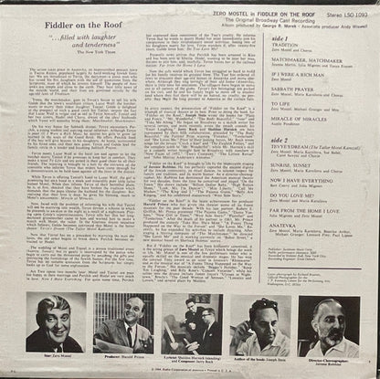 Zero Mostel In Fiddler On The Roof (The Original Broadway Cast Recording) - secondary