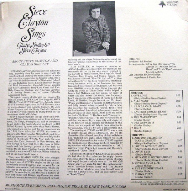 Steve Clayton, Gladys Shelley, Steve Clayton - Steve Clayton Sings Gladys Shelley and Steve Clayton