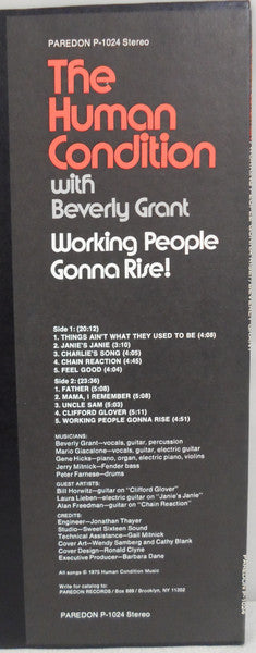 The Human Condition (2), Beverly Grant - Working People Gonna Rise!