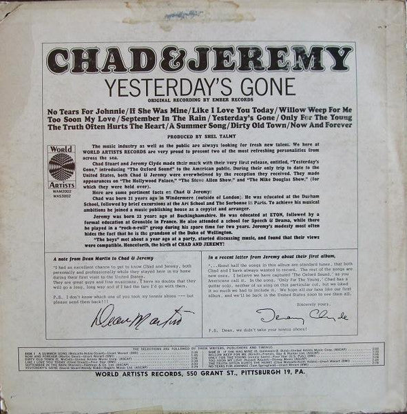 Yesterday's Gone - secondary